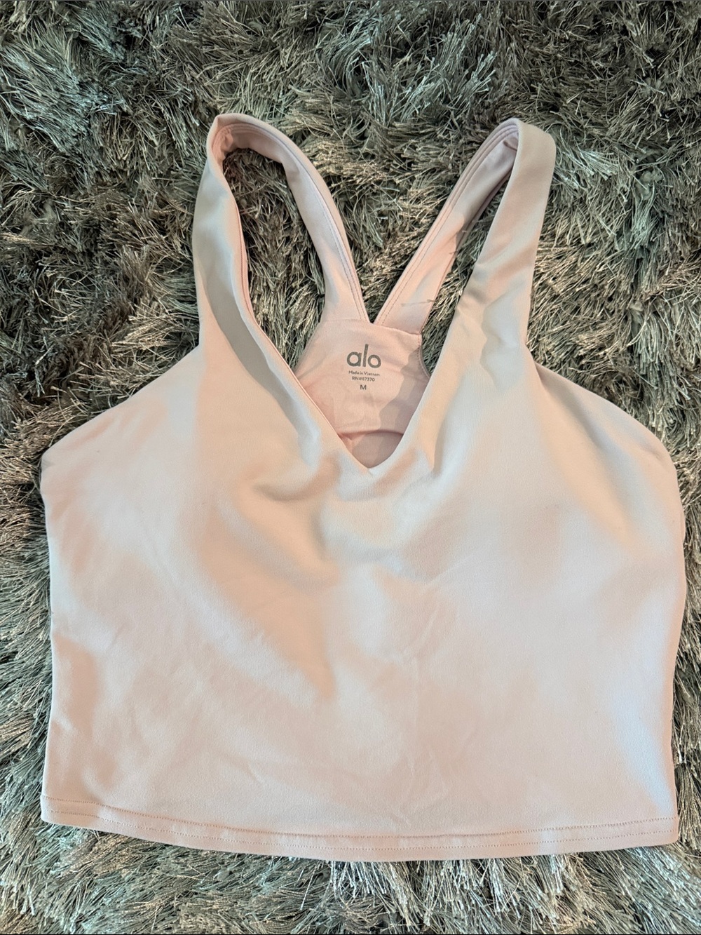 ALO Yoga Light Pink V-Neck Racerback tank top